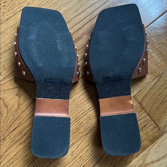 Oak & Fort | Women’s Size 7 Square Toe Clog Brown Slide Sandals - Picture 4 of 7